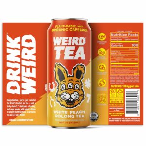 Drink Weird Organic White Peach Oolong Tea Organic Caffeine Pack of 12