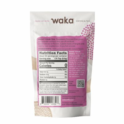 Waka Instant Green Tea Mix Raspberry Flavored Up to 20 Cups