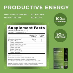 CogniTea Productive Energy Tea Enhanced Focus & Energy 20 Teabags