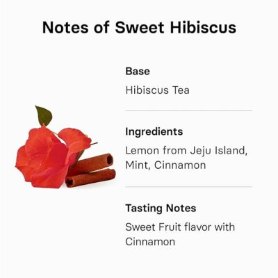 OSULLOC Sweet Hibiscus Lemon & Cinnamon flavor Decaffeinated Herbal tea 20 Teabags