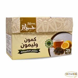 Harraz Natural Cumin And Lime Lemon Herbal 25 Tea Bags Halal