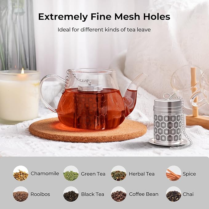 Reinmoson Tea Strainers for Loose Tea Extra Fine Mesh Tea Infuser