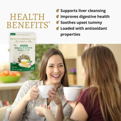 DelighTeas Liver Detox tea Stomach Relief & Liver Cleansing 50 Servings 5oz