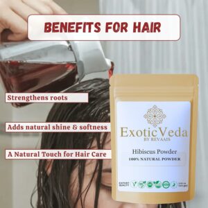 Hibiscus Powder Pure & Herbal Superfood for Tea Smoothies Hair & Skin Care 100g