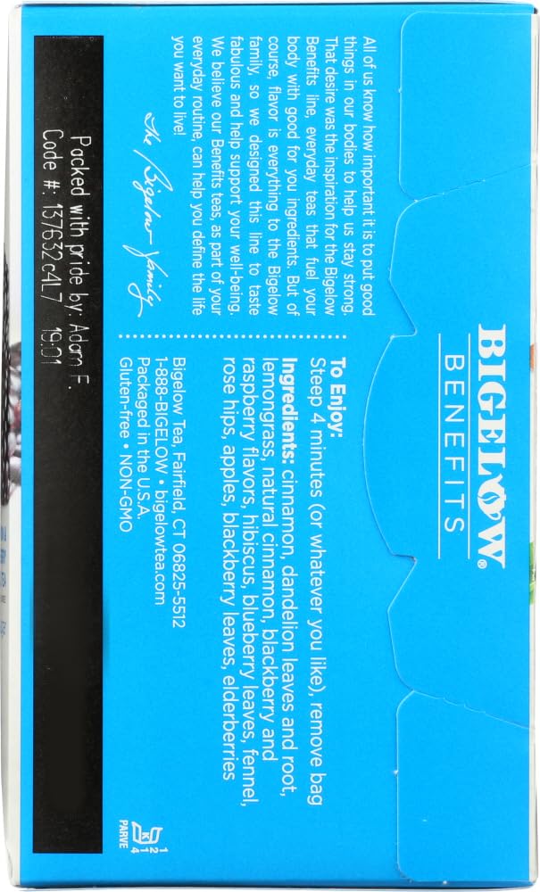 Bigelow Benefits Herbal Tea Pack of 2 18 Teabags