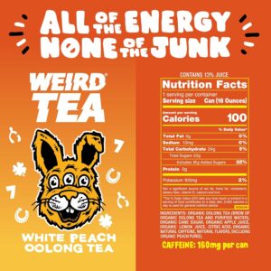 Drink Weird Organic White Peach Oolong Tea Organic Caffeine Pack of 12