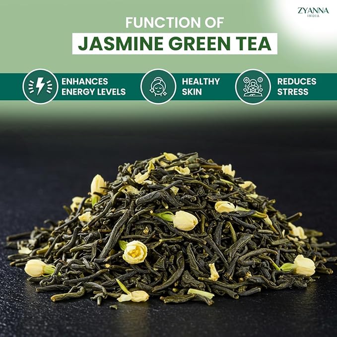 Zyanna Jasmine Green Tea Premium Whole Leaf Herbal Green Tea 50 Cups