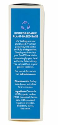 TICK TOCK TEAS Bedtime Herbal Tea Blend 20 Tea Bags