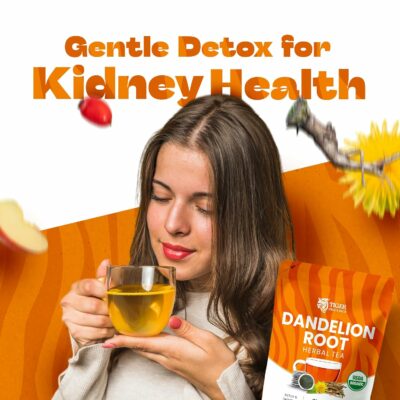 Tiger Organics Dandelion Root Tea Supports Liver Cleansing & Improves Kidney Function 100 Teabags