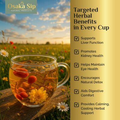 OsakaSip Goji Berry Chrysanthemum Tea Bags Natural Liver Detox Cleanse Kidney Health 15 Bags