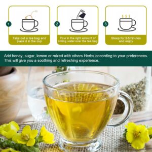 Mullein Leaf Tea Bags Lungs Cleanse and Respiratory Support Herbal Teas 40 Tea Bags