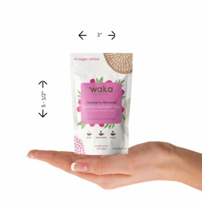Waka Instant Green Tea Mix Raspberry Flavored Up to 20 Cups