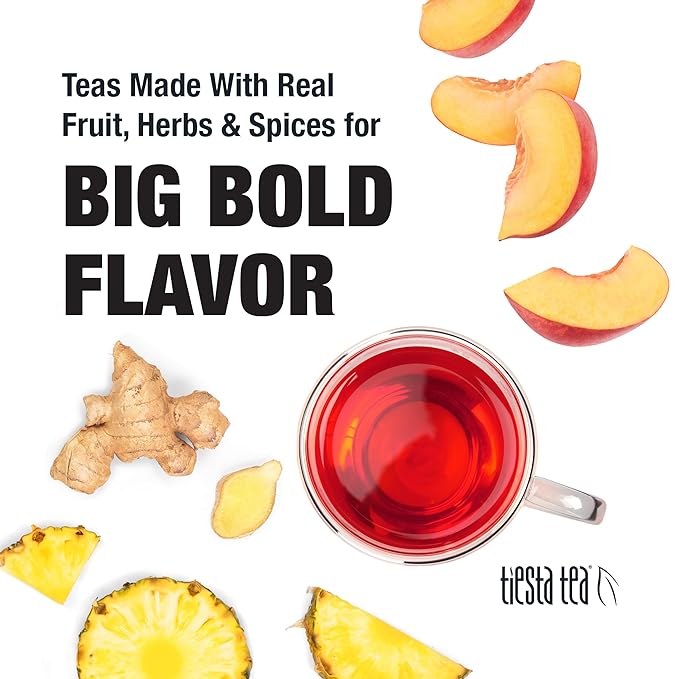 Tiesta Tea Ginger Sweet Peach Loose Leaf Spicy Peach Herbal Tea 25 Cups
