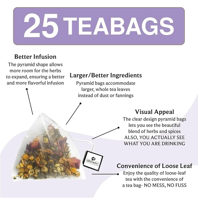 BREWIX Valerian Comfort Tea Calming for Bedtime 25 Tea Bags