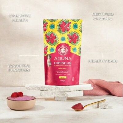 Aduna Organic Hibiscus Powder 100% Hibiscus Flower for Skin Gut and Heart Health 275g