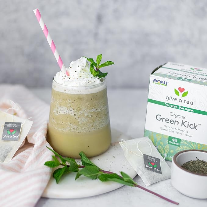 NOW Foods Certified Organic Green Kick Tea 24 Teabags