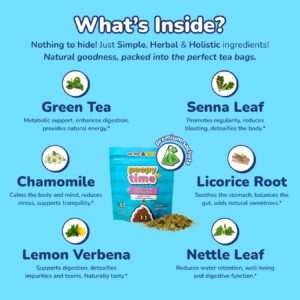 Poopy Time Debloat and Detox Tea for Bloated Belly & Digestion 12 Sachets