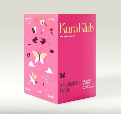 Kura Klub Green Tea Metabolism Blend Herbal Detox & Beauty Support Digestion & Bloat Relief 14 Teabags