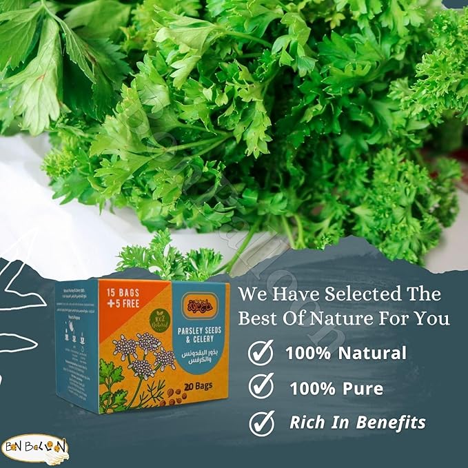 HajArafa Parsley And Celery Tea Bag Haj Arafa Herbal 40 Bags 2 Pack
