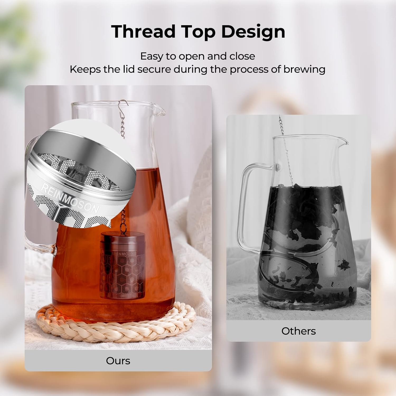 Reinmoson Tea Strainers for Loose Tea Extra Fine Mesh Tea Infuser