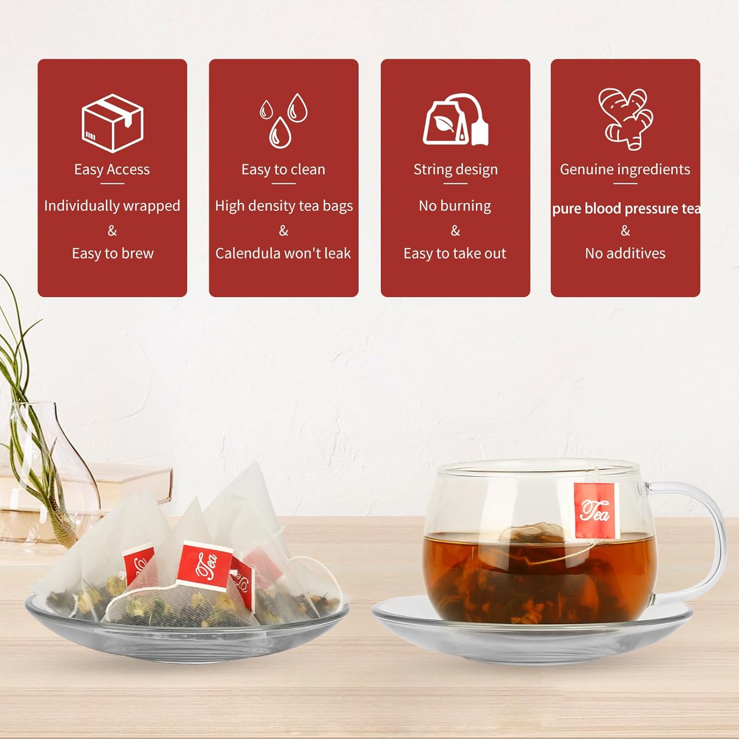 Blood Pressure Tea Bags Heart Functional Tea 6g X 30 Bags 5.3 oz