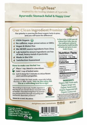 DelighTeas Liver Detox tea Stomach Relief & Liver Cleansing 50 Servings 5oz