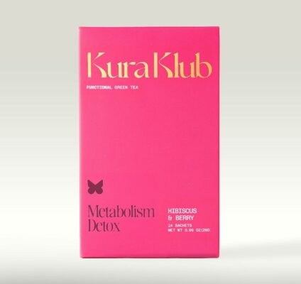 Kura Klub Green Tea Metabolism Blend Herbal Detox & Beauty Support Digestion & Bloat Relief 14 Teabags