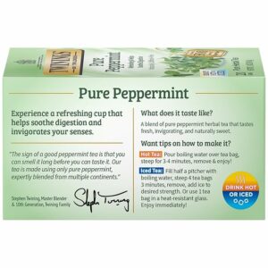 Twinings Pure Peppermint Herbal Tea Individually Wrapped Bags 20 Tea Bags