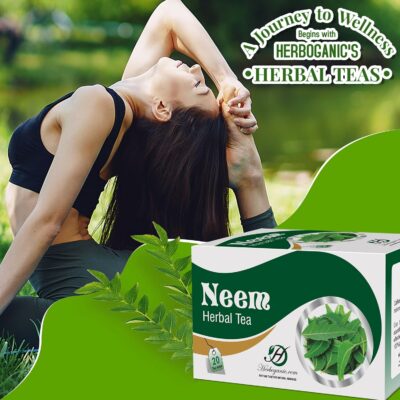HERBOGANIC Neem Herbal Tea Digestion Support and Immune Boost 20 Tea Bags