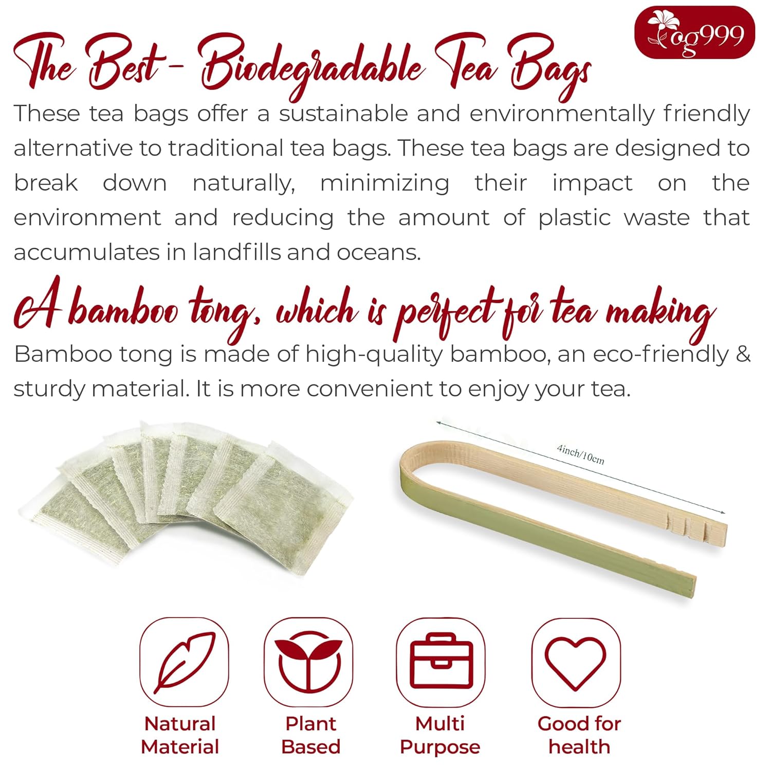 Upgraded Pressure Balance Herbal Tea 40 Tea Bags 3.5 oz Heart Functional Tea Blend of 9 Natural Herbs