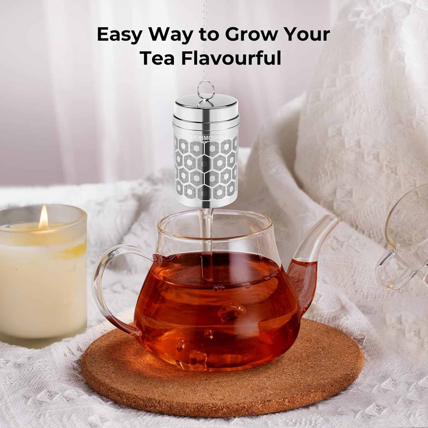 Reinmoson Tea Strainers for Loose Tea Extra Fine Mesh Tea Infuser