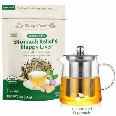 DelighTeas Liver Detox tea Stomach Relief & Liver Cleansing 50 Servings 5oz