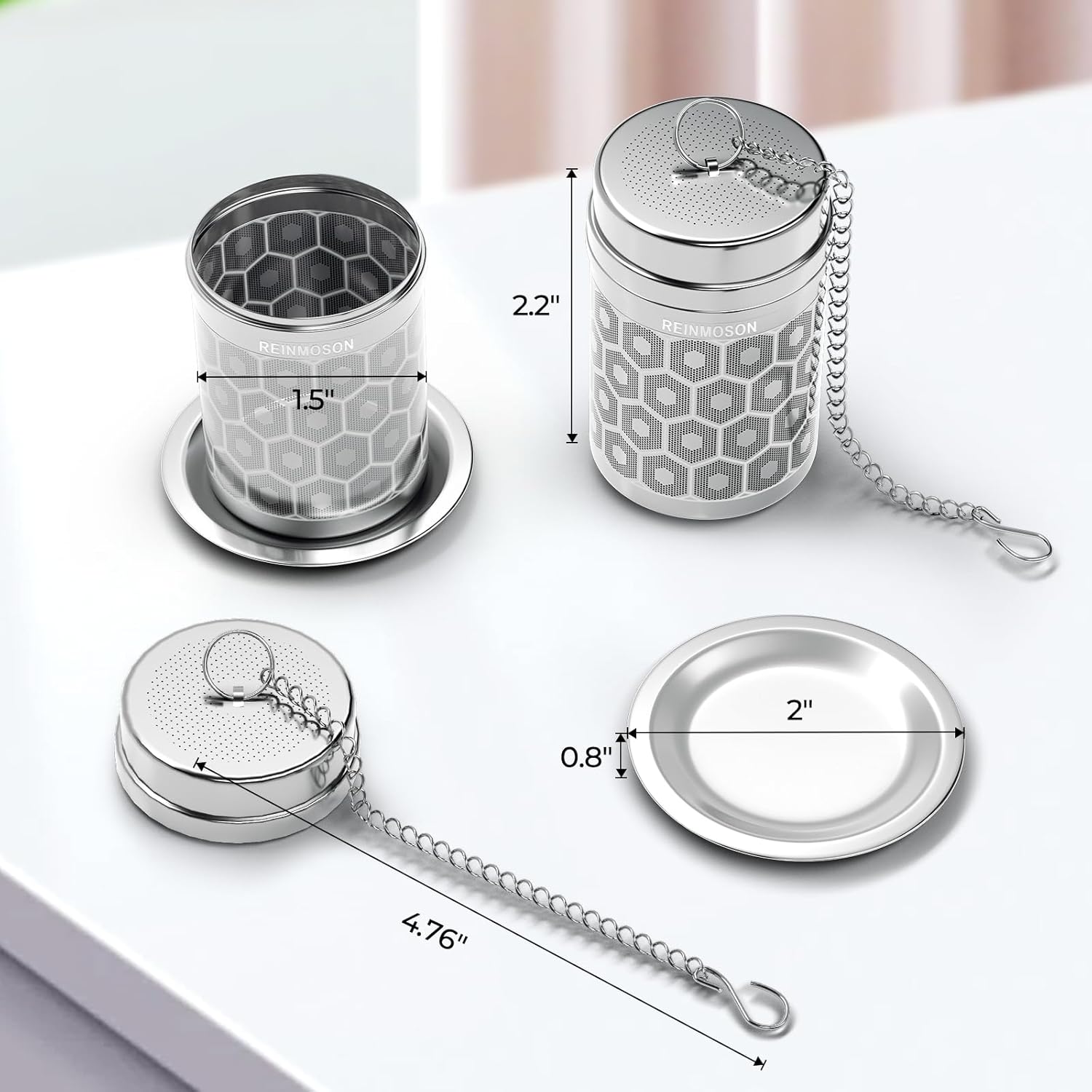 Reinmoson Tea Strainers for Loose Tea Extra Fine Mesh Tea Infuser
