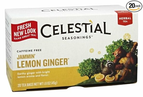 Celestial Seasonings Herbal Tea Jammin Lemon Ginger 20 Teabags