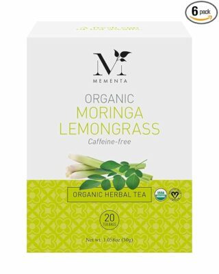 Mementa Inc Organic Moringa Lemongrass Herbal Tea 20 teabags
