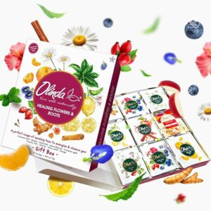 Olinda Healing Flowers & Roots Gift Box Natural Caffeine Free Tea 45 Teabags