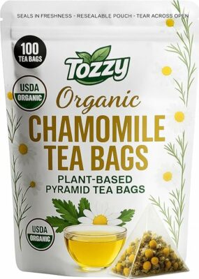 Tozzy Organic Chamomile Tea 100 Plant Based Tea Bags