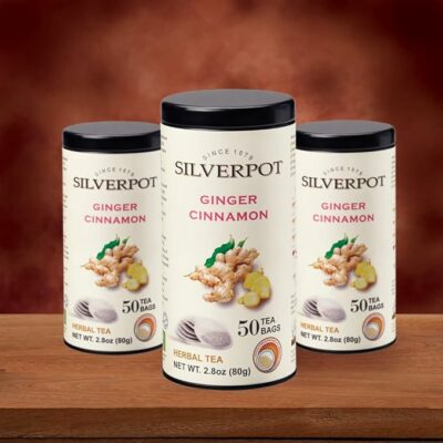 Silverpot Ginger Cinnamon Tea Bags 50 Teabags 100% Natural