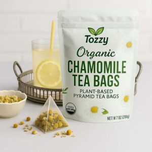 Tozzy Organic Chamomile Tea 100 Plant Based Tea Bags