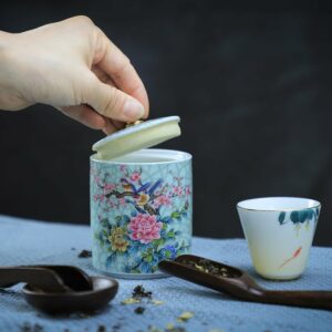 Enamel Ceramic Tea Canister Tea Storage Container Tins Jar
