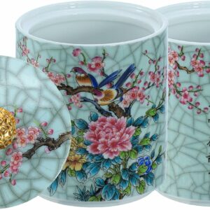 Enamel Ceramic Tea Canister Tea Storage Container Tins Jar