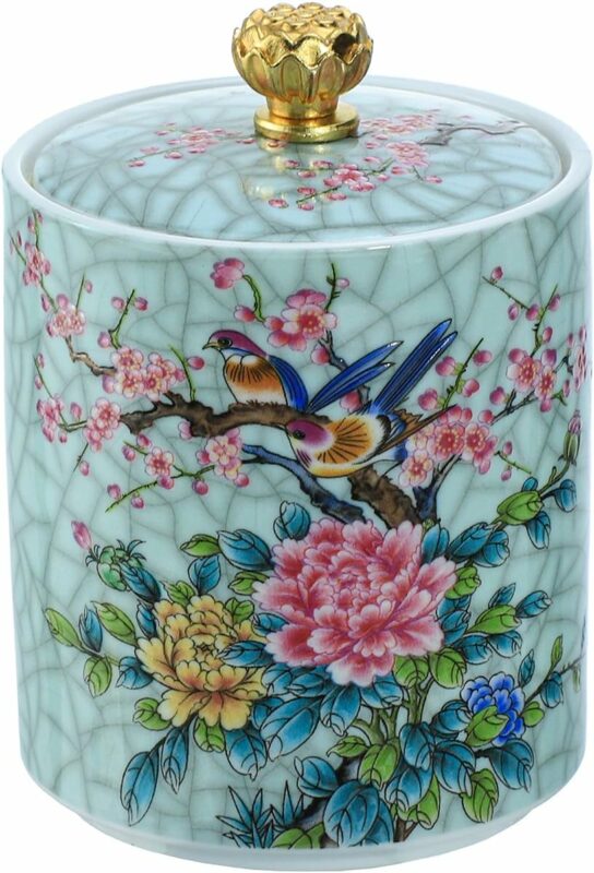 Enamel Ceramic Tea Canister Tea Storage Container Tins Jar