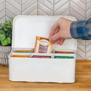 Farmhouse Tea Bag Box White Tea Storage Tin