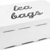 Farmhouse Tea Bag Box White Tea Storage Tin