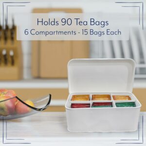 Farmhouse Tea Bag Box White Tea Storage Tin