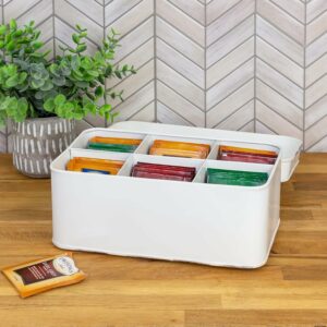 Farmhouse Tea Bag Box White Tea Storage Tin