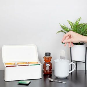 Farmhouse Tea Bag Box White Tea Storage Tin