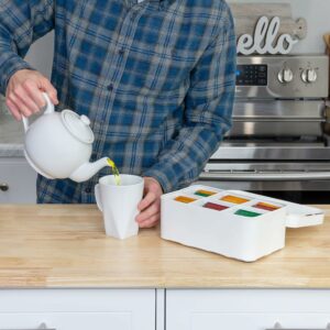 Farmhouse Tea Bag Box White Tea Storage Tin