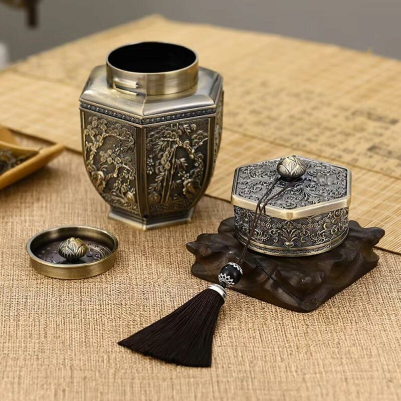 Metal Tea Container Jar Tea Canisters Containers for Storage Tea