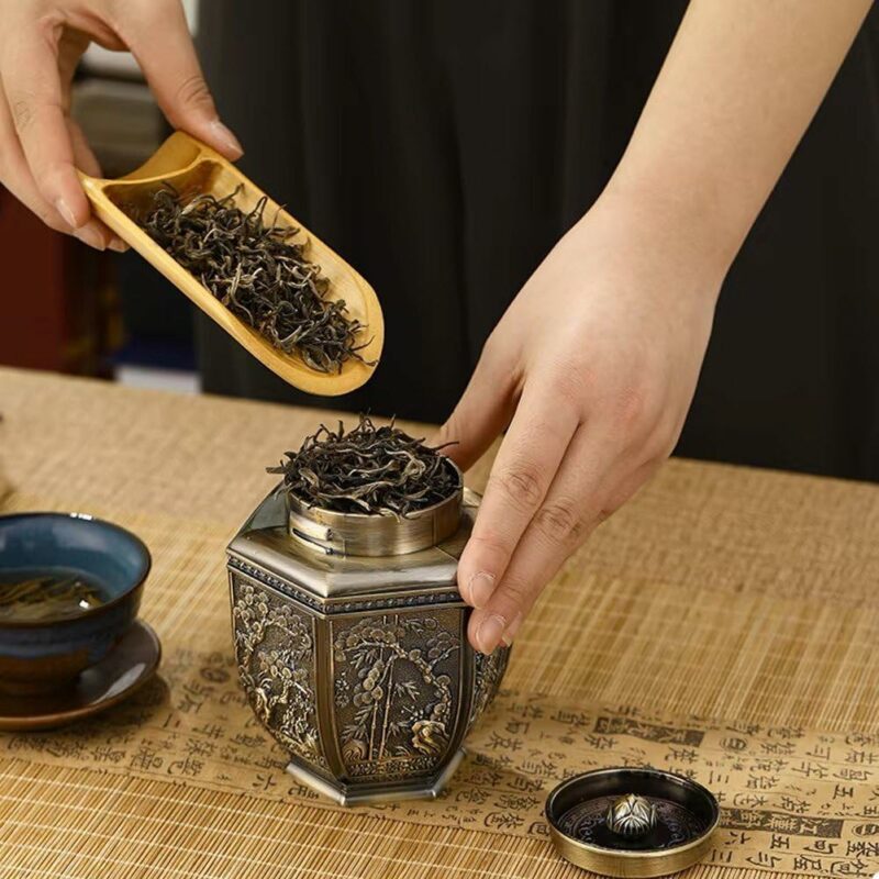 Metal Tea Container Jar Tea Canisters Containers for Storage Tea
